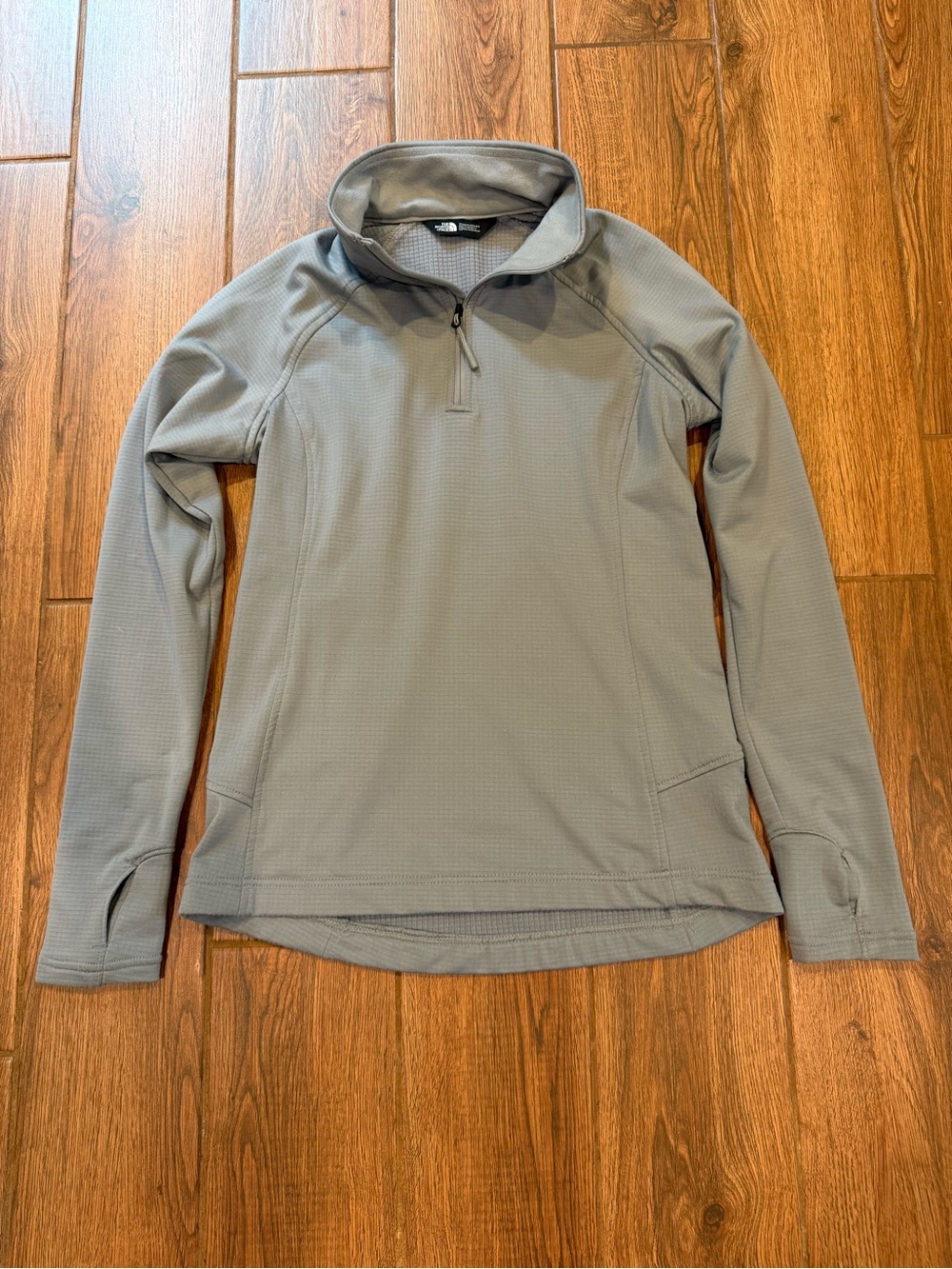 The North Face Gray Women's Solid 1/4 Zip Stretch Size S